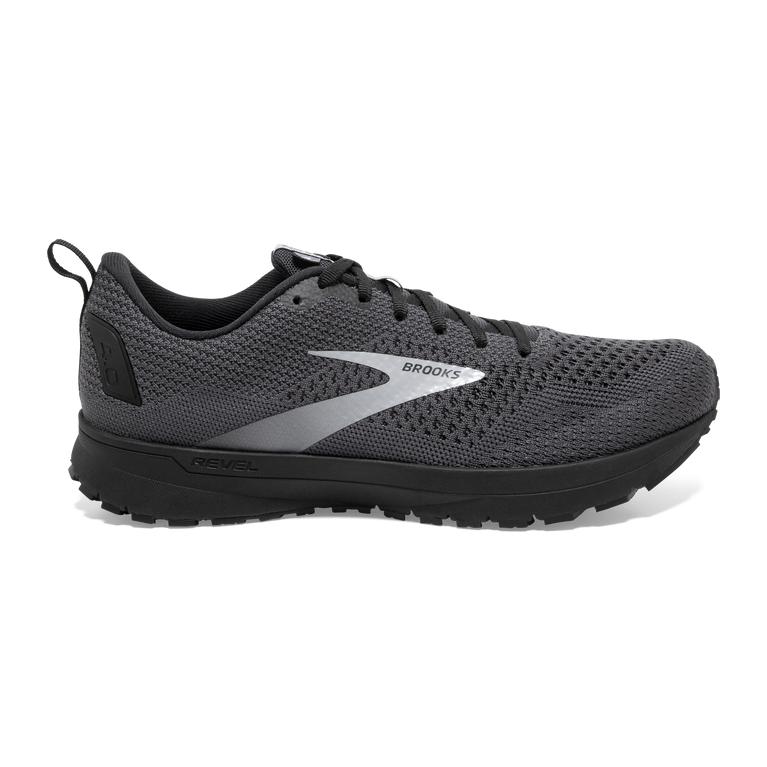 Brooks Men's Revel 4 Road Running Shoes - Ebony/Black/Grey (CEXF57902)